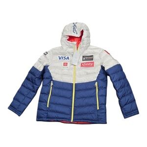 Spyder U.S Ski Team Timeless Hooded Down Jacket Team Patched Womens Size S